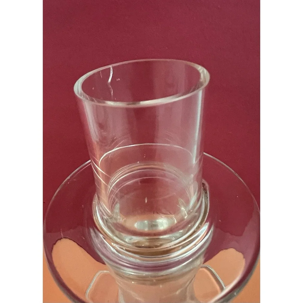 Vintage Krosno Glass Candle Holders Poland 2 Candle Stick Clear Tall Deco